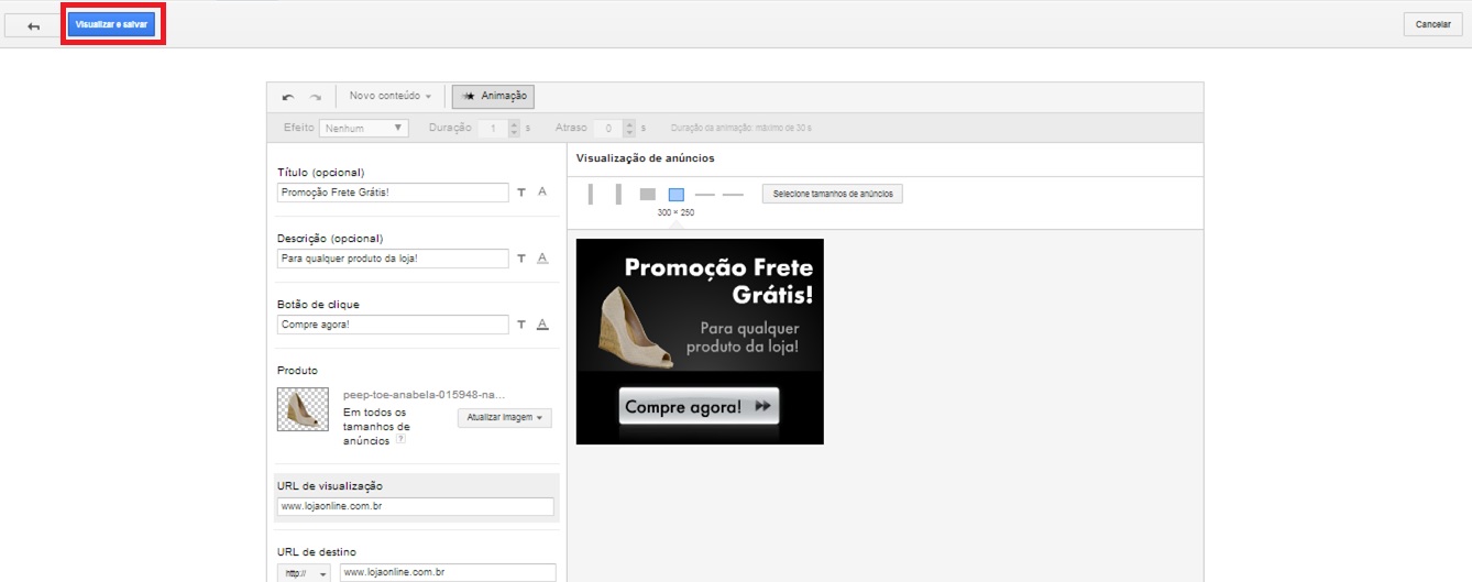 Criador de Anuncios GDN - Passo 5
